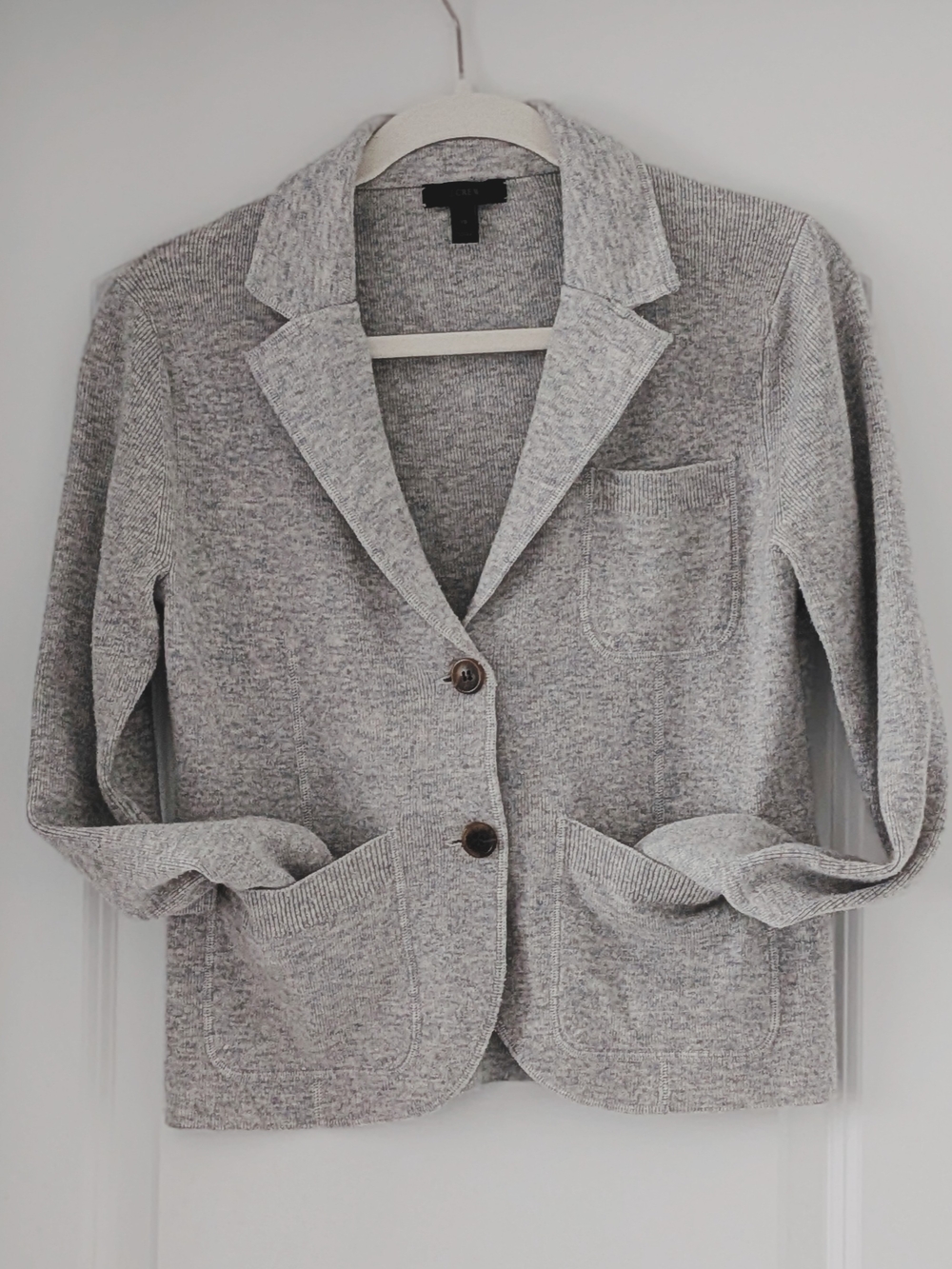 J. Crew Merino Wool Classic Light Grey Knit Blazer